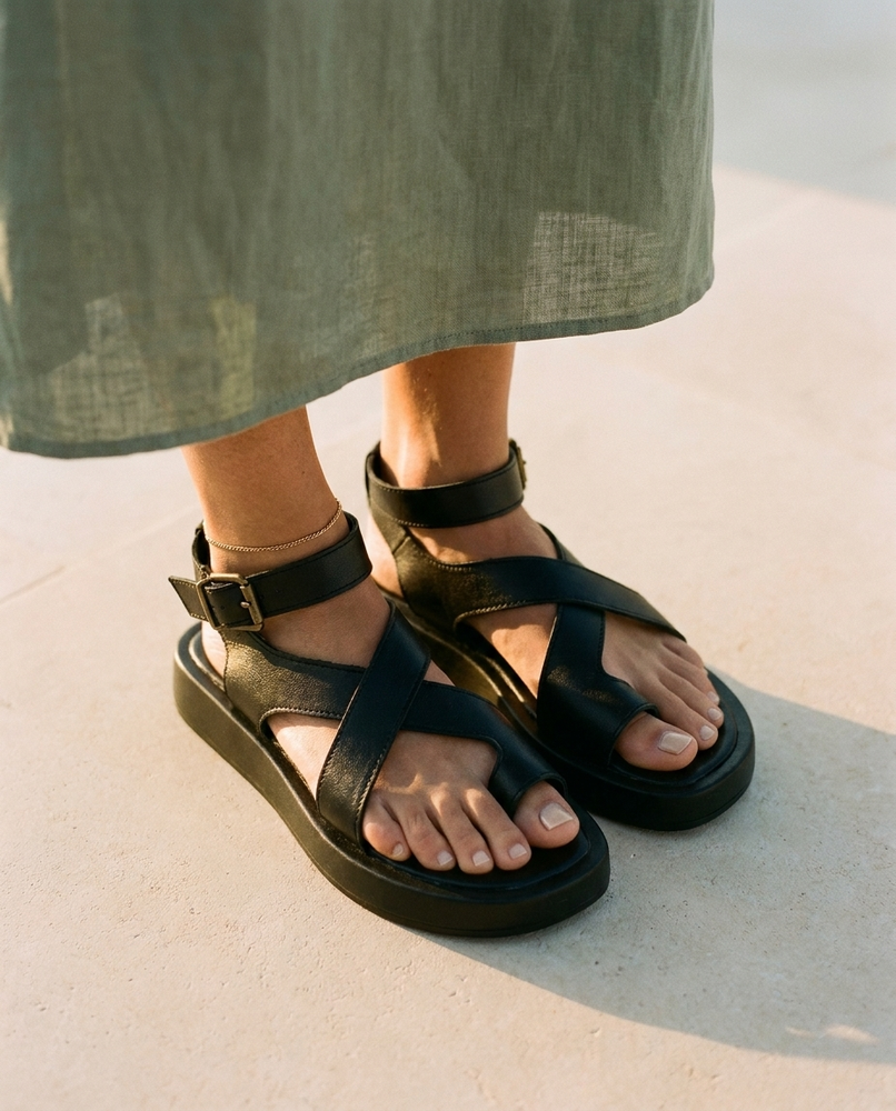 Libeccio Ledersandalen - Schwarz Image